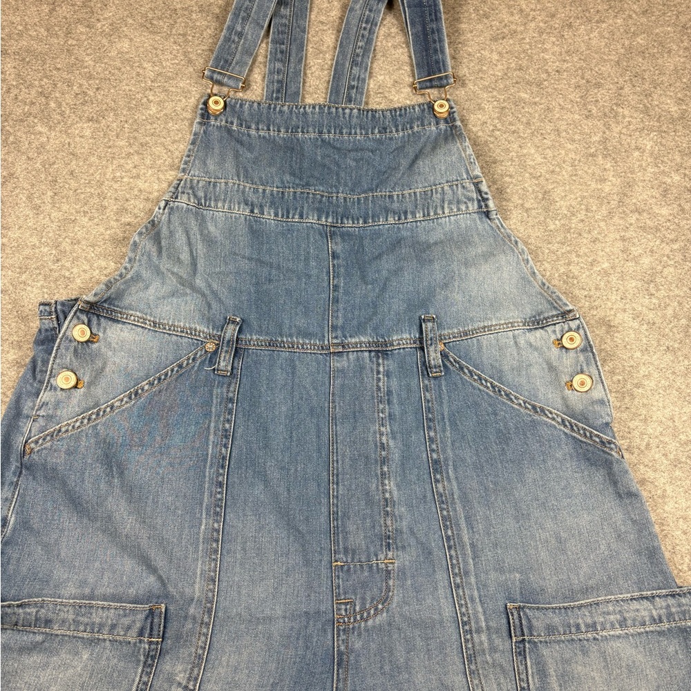 Free People Light Blue Relaxed Denim Overalls - Picture 3 of 10